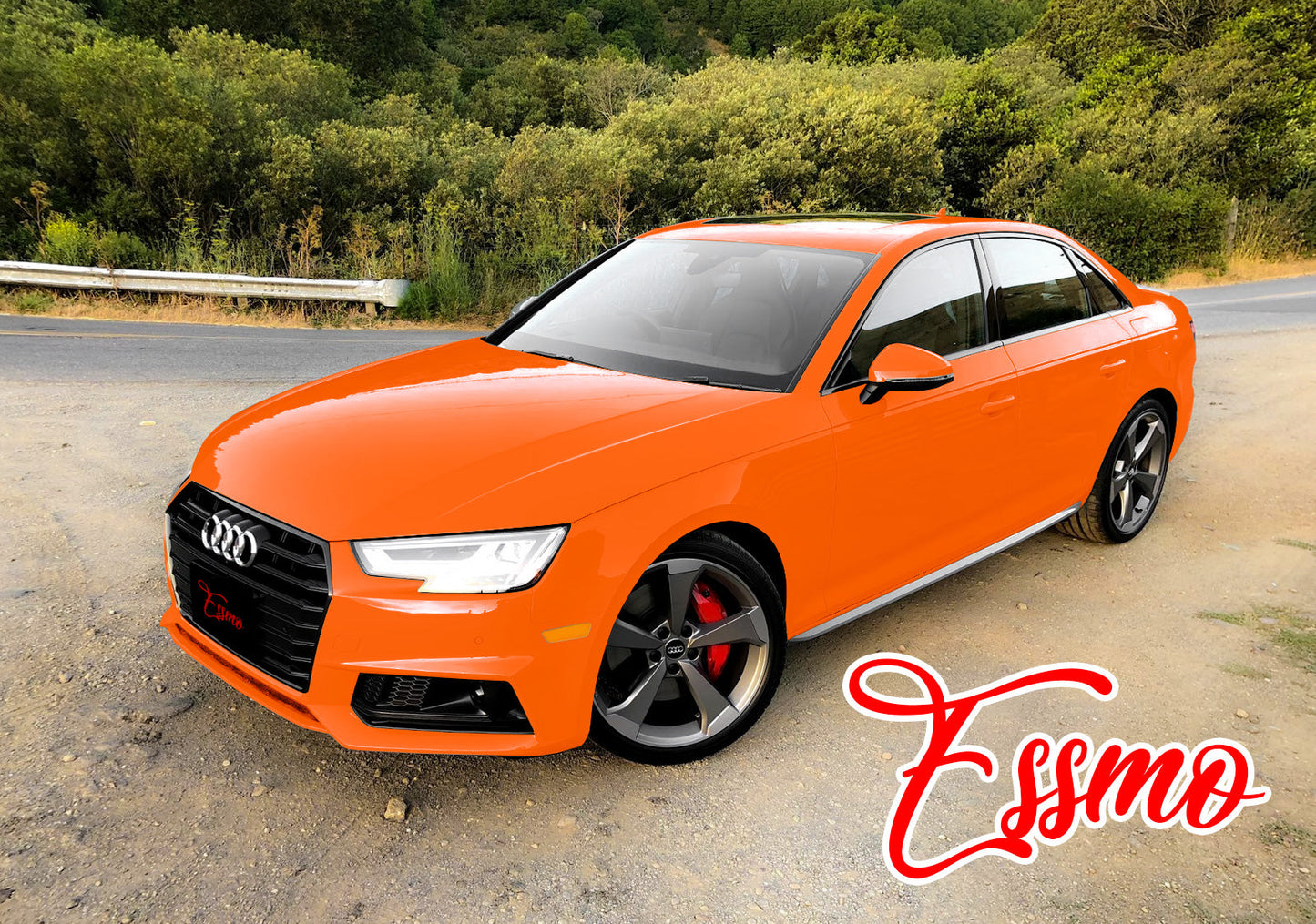 PET Super Gloss Lava Orange Vinyl Wrap